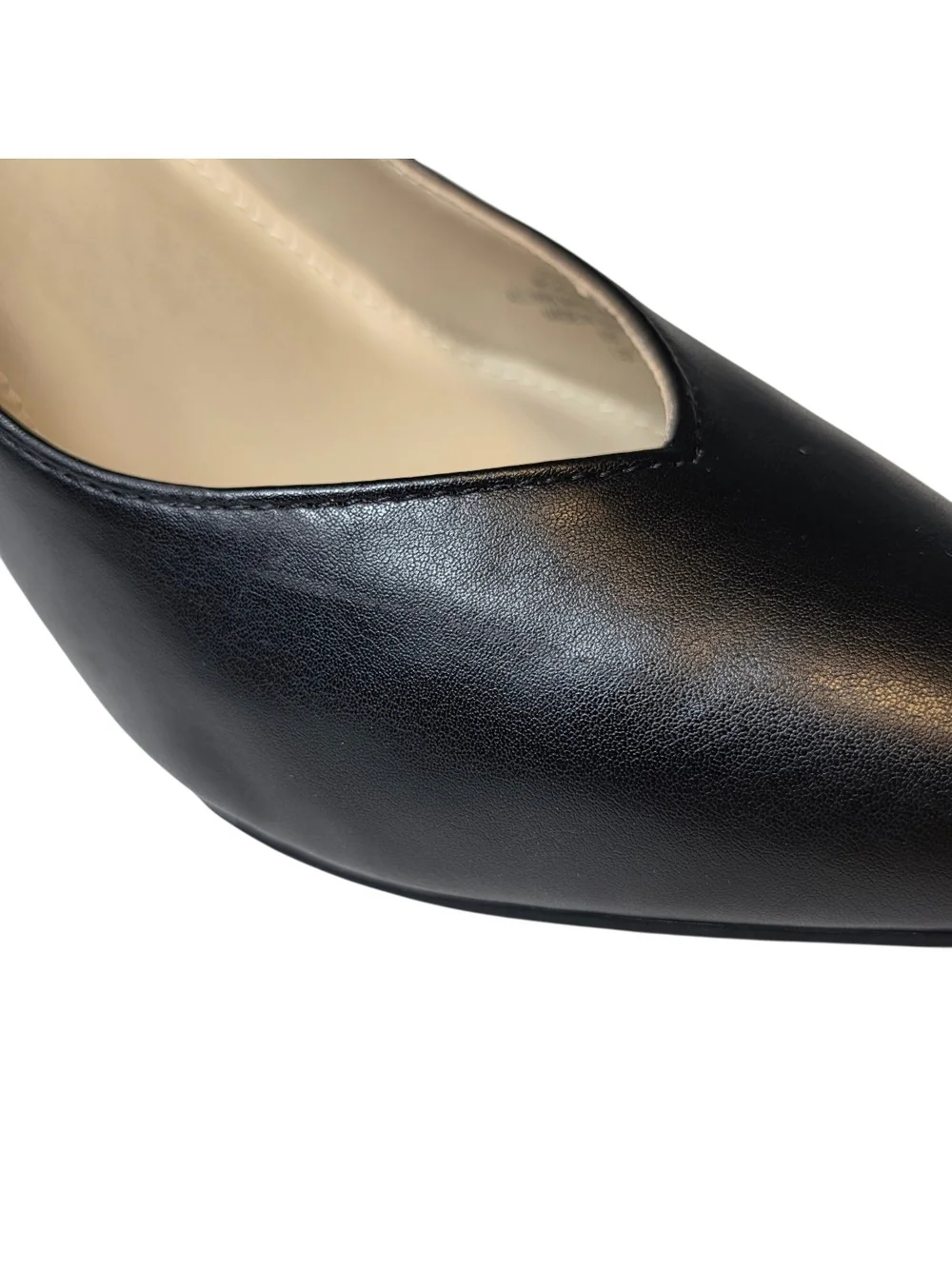Marc Fisher LTD Zala Black Leather Block Heel Pointed Toe Pumps Size 7.5